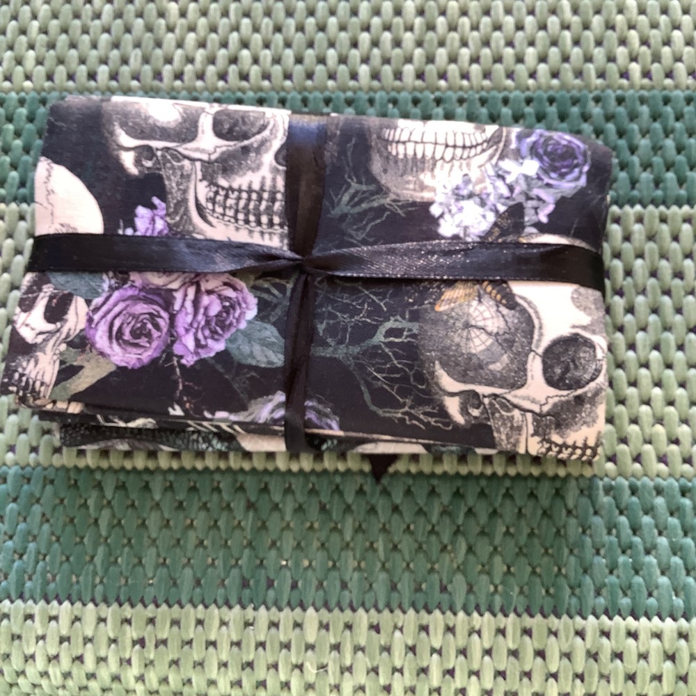 Joann Haunted Hallow Fat Quarter Bundle Skulls Roses Snake Cotton Fabric 18x21